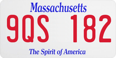 MA license plate 9QS182
