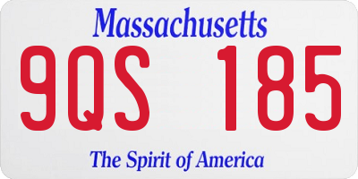 MA license plate 9QS185