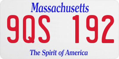 MA license plate 9QS192