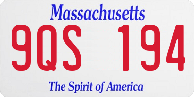 MA license plate 9QS194