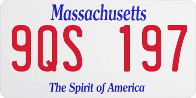 MA license plate 9QS197