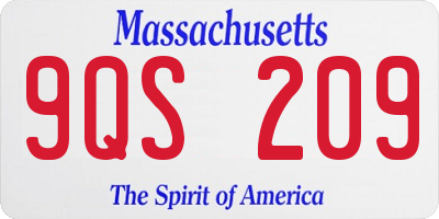 MA license plate 9QS209