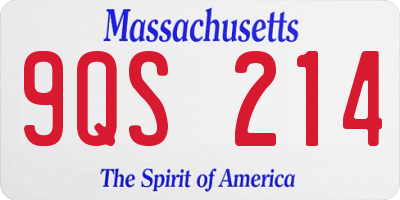 MA license plate 9QS214