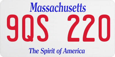 MA license plate 9QS220