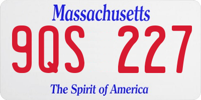 MA license plate 9QS227