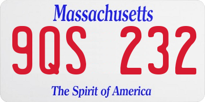 MA license plate 9QS232
