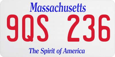 MA license plate 9QS236