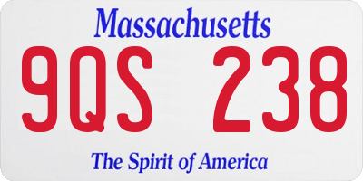 MA license plate 9QS238