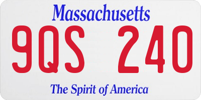 MA license plate 9QS240