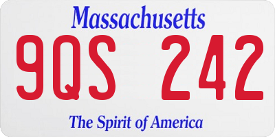 MA license plate 9QS242