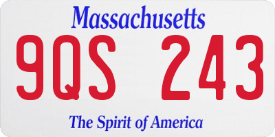 MA license plate 9QS243