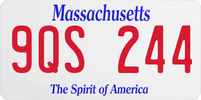MA license plate 9QS244