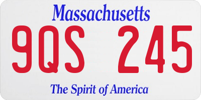 MA license plate 9QS245