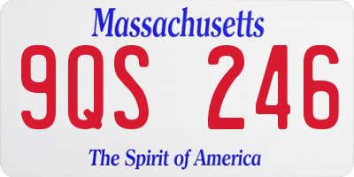 MA license plate 9QS246