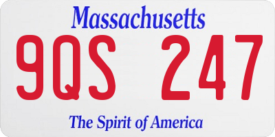 MA license plate 9QS247