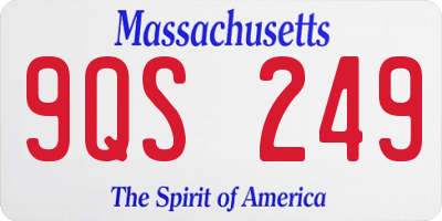 MA license plate 9QS249