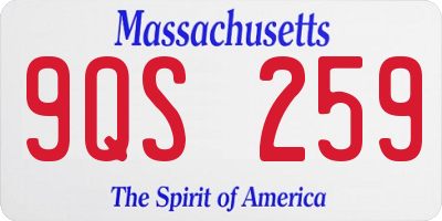 MA license plate 9QS259