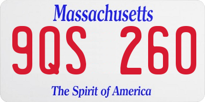 MA license plate 9QS260