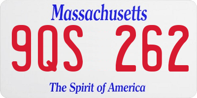 MA license plate 9QS262
