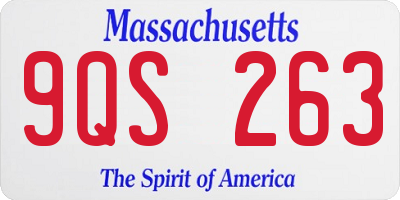 MA license plate 9QS263