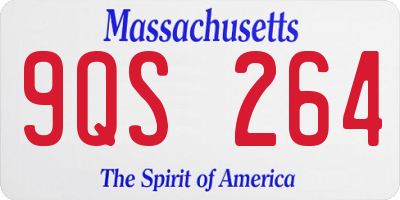MA license plate 9QS264