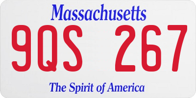 MA license plate 9QS267