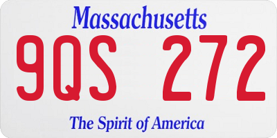 MA license plate 9QS272