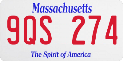 MA license plate 9QS274