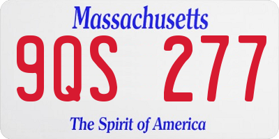 MA license plate 9QS277