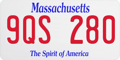 MA license plate 9QS280