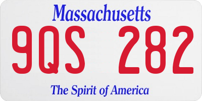 MA license plate 9QS282