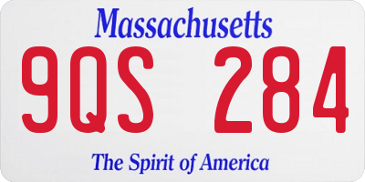 MA license plate 9QS284