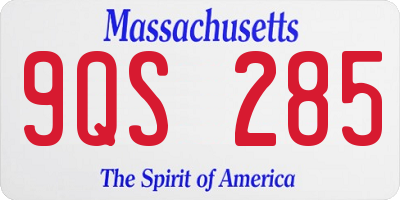 MA license plate 9QS285