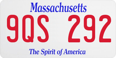 MA license plate 9QS292