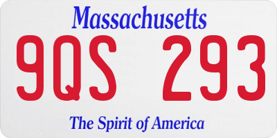 MA license plate 9QS293