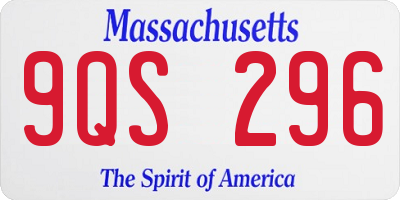 MA license plate 9QS296