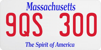 MA license plate 9QS300