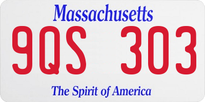 MA license plate 9QS303