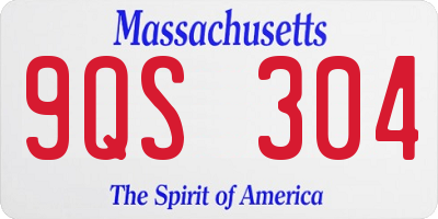 MA license plate 9QS304
