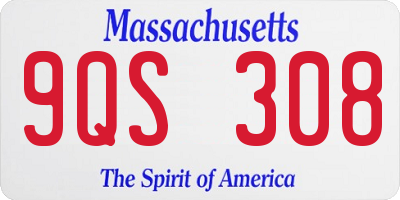 MA license plate 9QS308