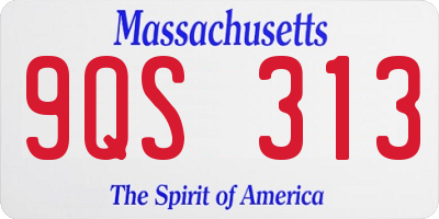 MA license plate 9QS313