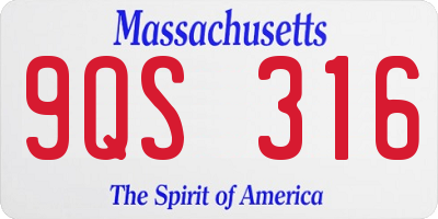 MA license plate 9QS316