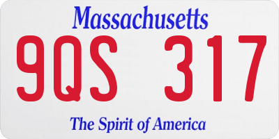 MA license plate 9QS317