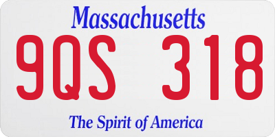 MA license plate 9QS318