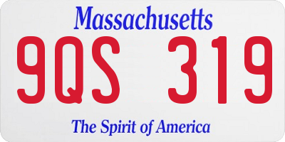 MA license plate 9QS319