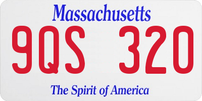 MA license plate 9QS320