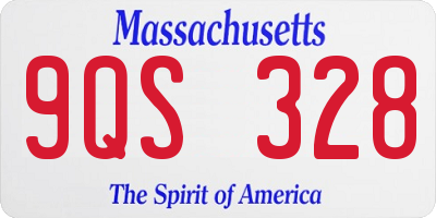 MA license plate 9QS328