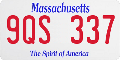 MA license plate 9QS337