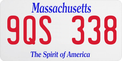 MA license plate 9QS338