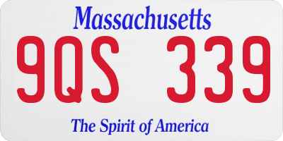 MA license plate 9QS339